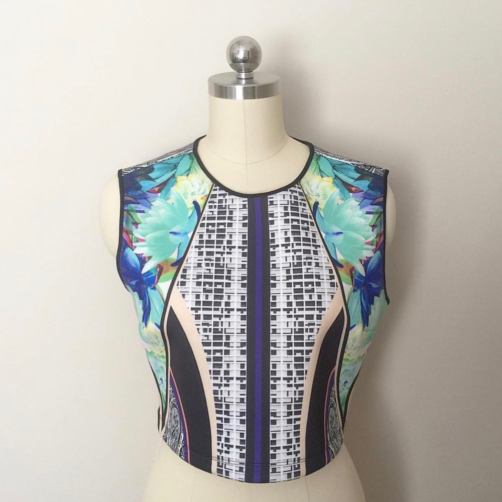 Clover Canyon print neoprene top